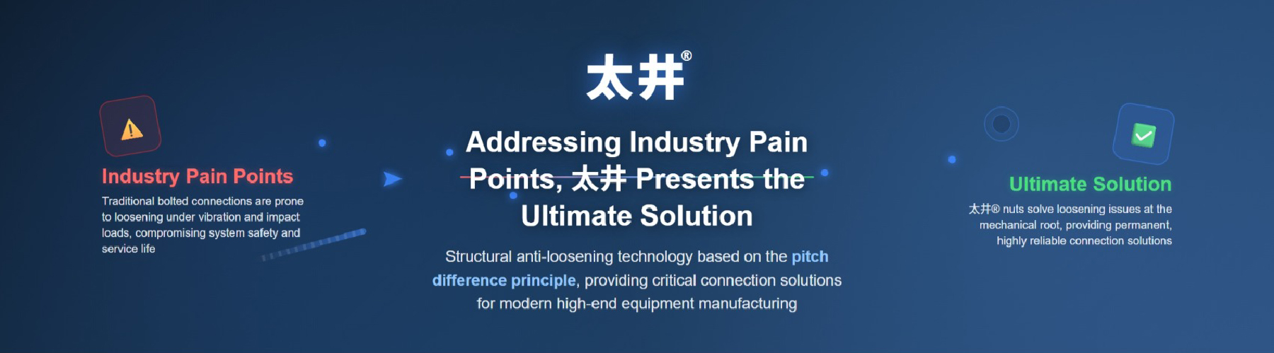 TaiJing® Structural Anti-Loosening Technology Application Scenarios